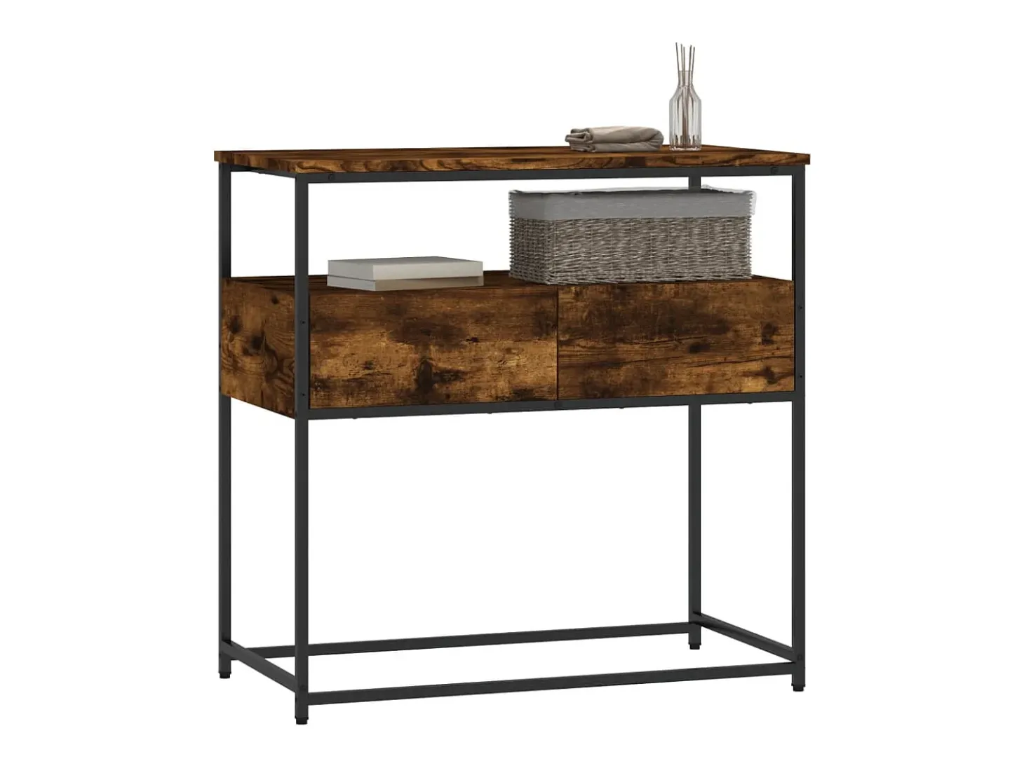 Mesa consola madera de ingeniería roble ahumado 75x40x75 cm