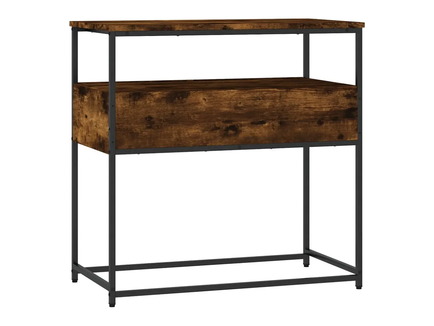 Mesa consola madera de ingeniería roble ahumado 75x40x75 cm