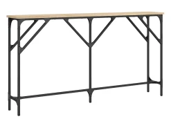 Mesa consola madera de ingeniería roble Sonoma 140x23x75 cm ES146133