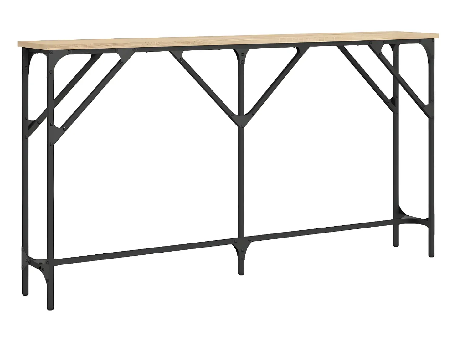 Mesa consola madera de ingeniería roble Sonoma 140x23x75 cm ES146133
