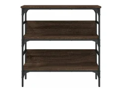Mesa consola madera de ingeniería marrón roble 75x32x75 cm