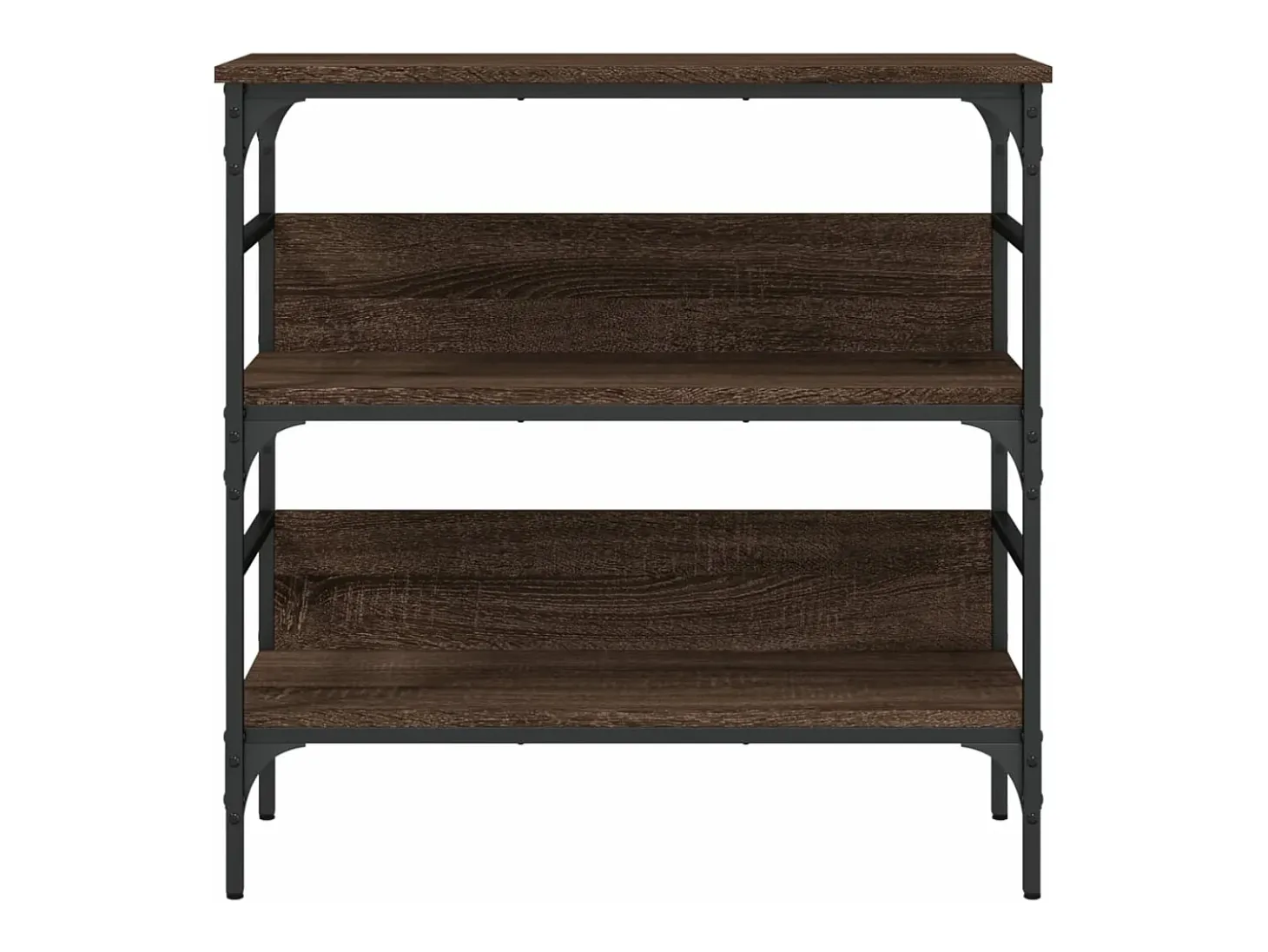 Mesa consola madera de ingeniería marrón roble 75x32x75 cm