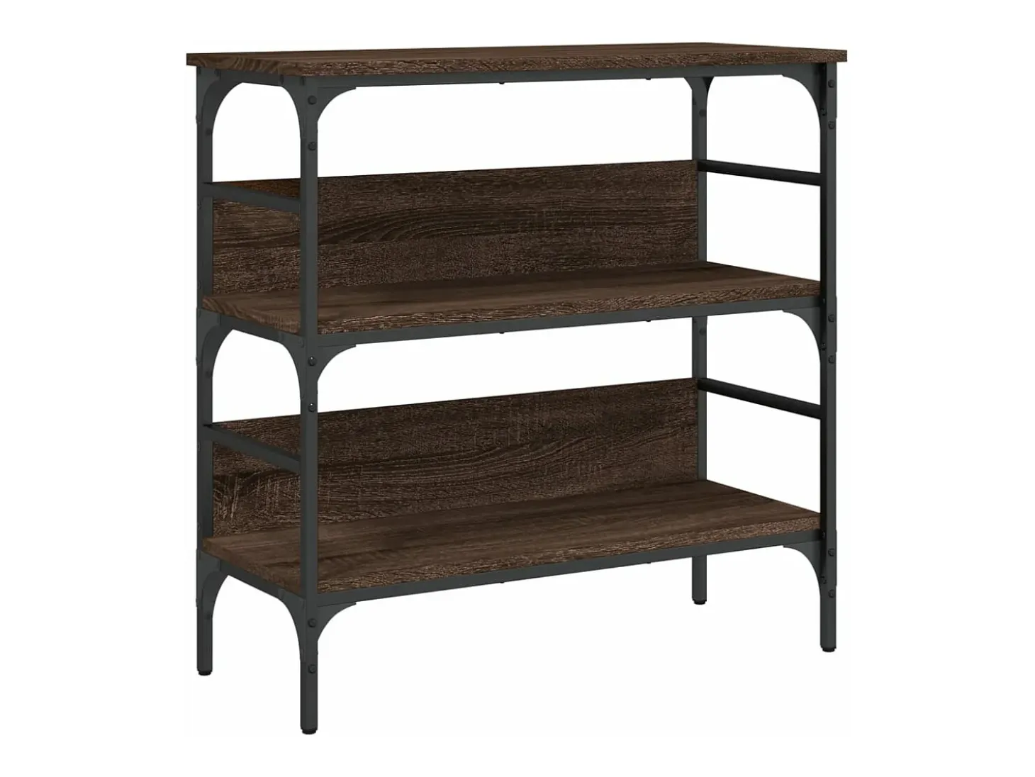 Mesa consola madera de ingeniería marrón roble 75x32x75 cm
