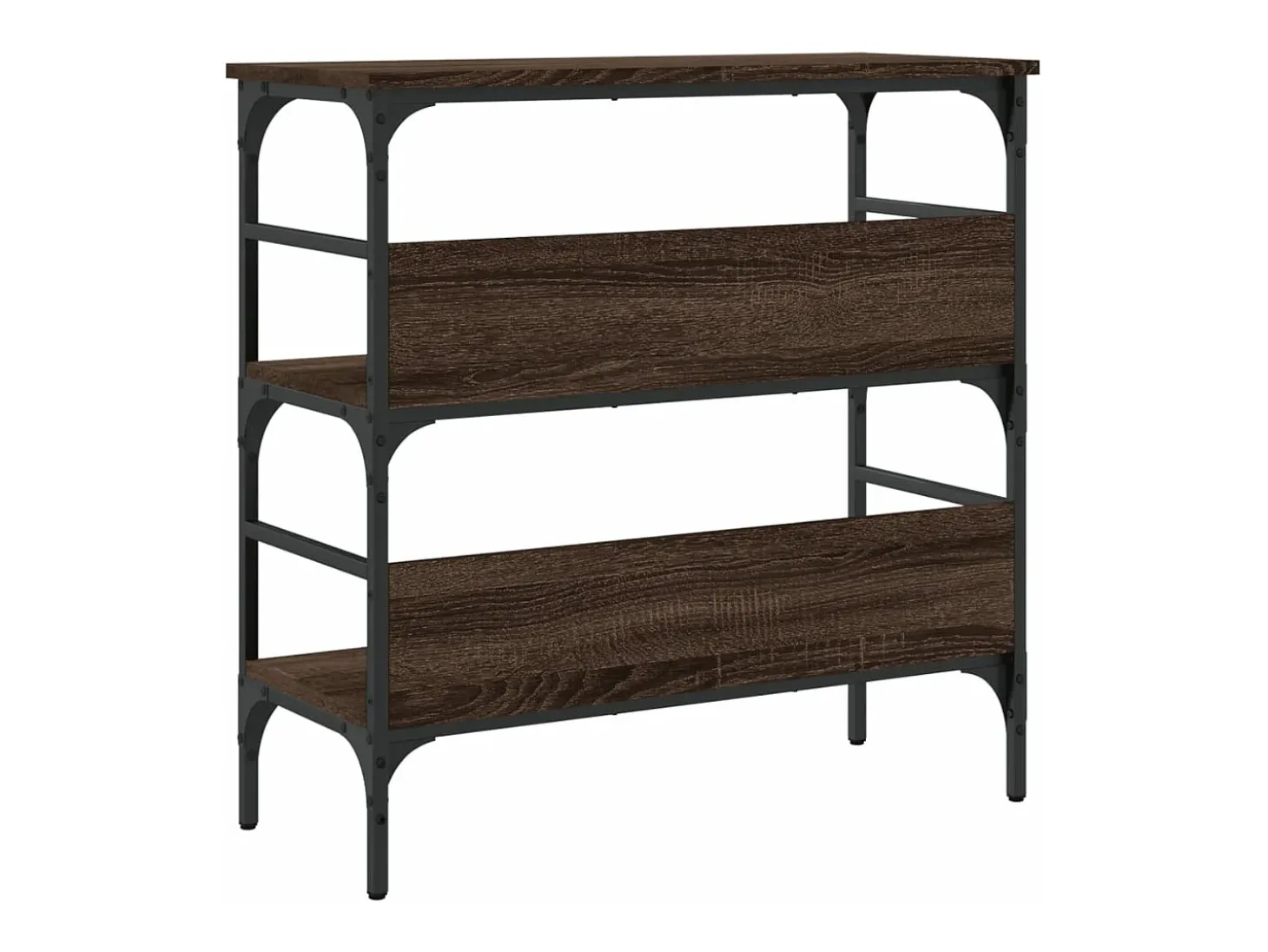 Mesa consola madera de ingeniería marrón roble 75x32x75 cm