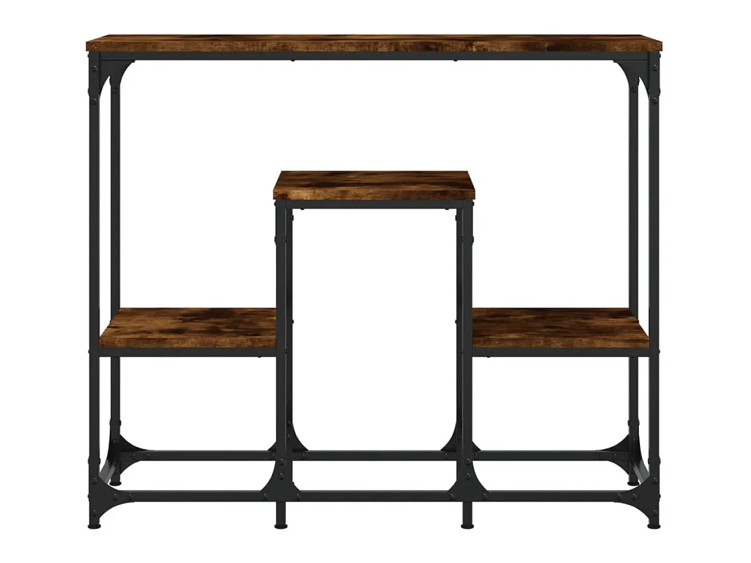 Mesa consola madera de ingeniería roble ahumado 89,5x28x76 cm ES520776