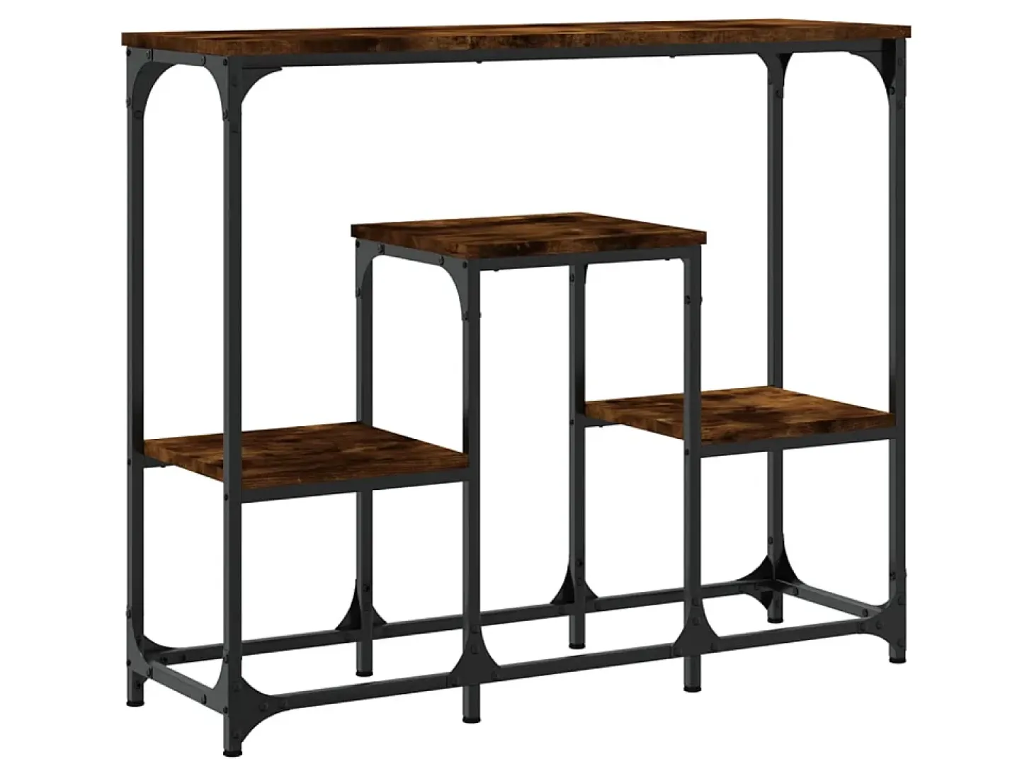 Mesa consola madera de ingeniería roble ahumado 89,5x28x76 cm ES520776