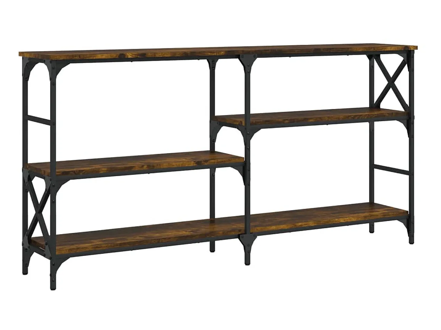 Mesa consola madera de ingeniería roble ahumado 150x29x76,5 cm ES919884