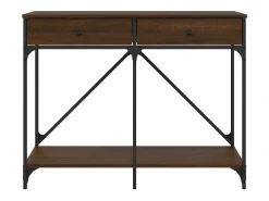 Mesa consola madera de ingeniería marrón roble 100x39x78,5 cm