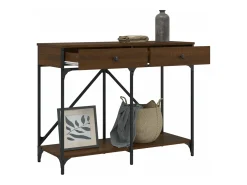 Mesa consola madera de ingeniería marrón roble 100x39x78,5 cm
