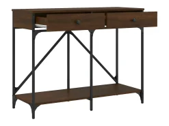 Mesa consola madera de ingeniería marrón roble 100x39x78,5 cm