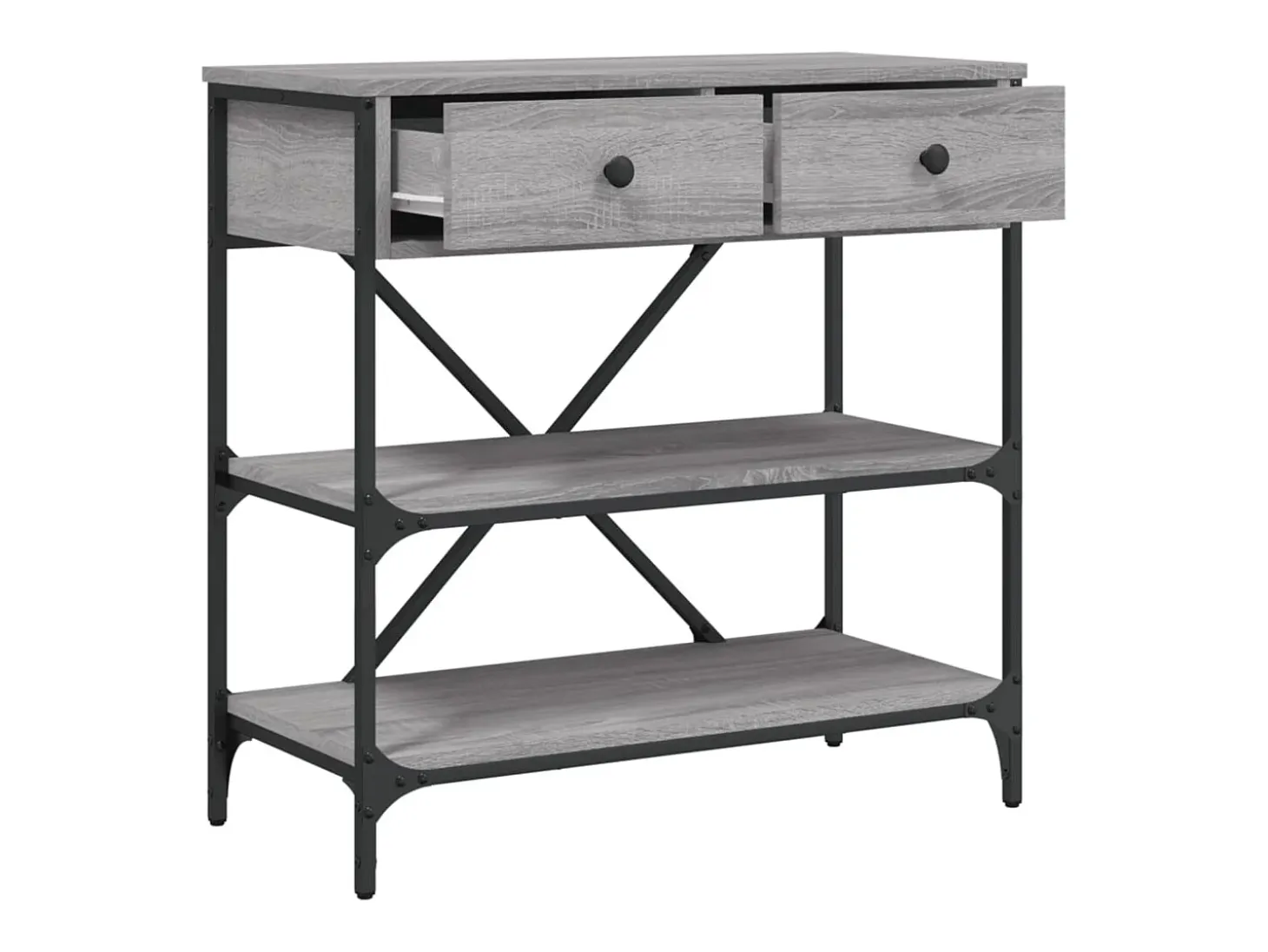 Mesa consola madera de ingeniería gris Sonoma 75x34,5x75 cm