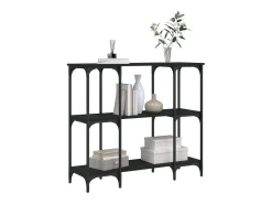 Mesa consola madera de ingeniería negra 102x35x90 cm