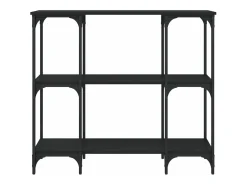 Mesa consola madera de ingeniería negra 102x35x90 cm