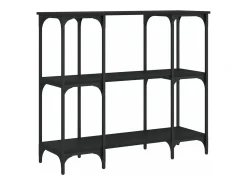 Mesa consola madera de ingeniería negra 102x35x90 cm