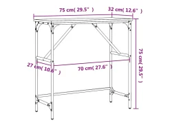 Mesa consola madera de ingeniería roble ahumado 75x32x75 cm