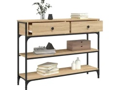 Mesa consola madera de ingeniería roble Sonoma 100x25x75 cm ES930585