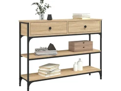 Mesa consola madera de ingeniería roble Sonoma 100x25x75 cm ES930585