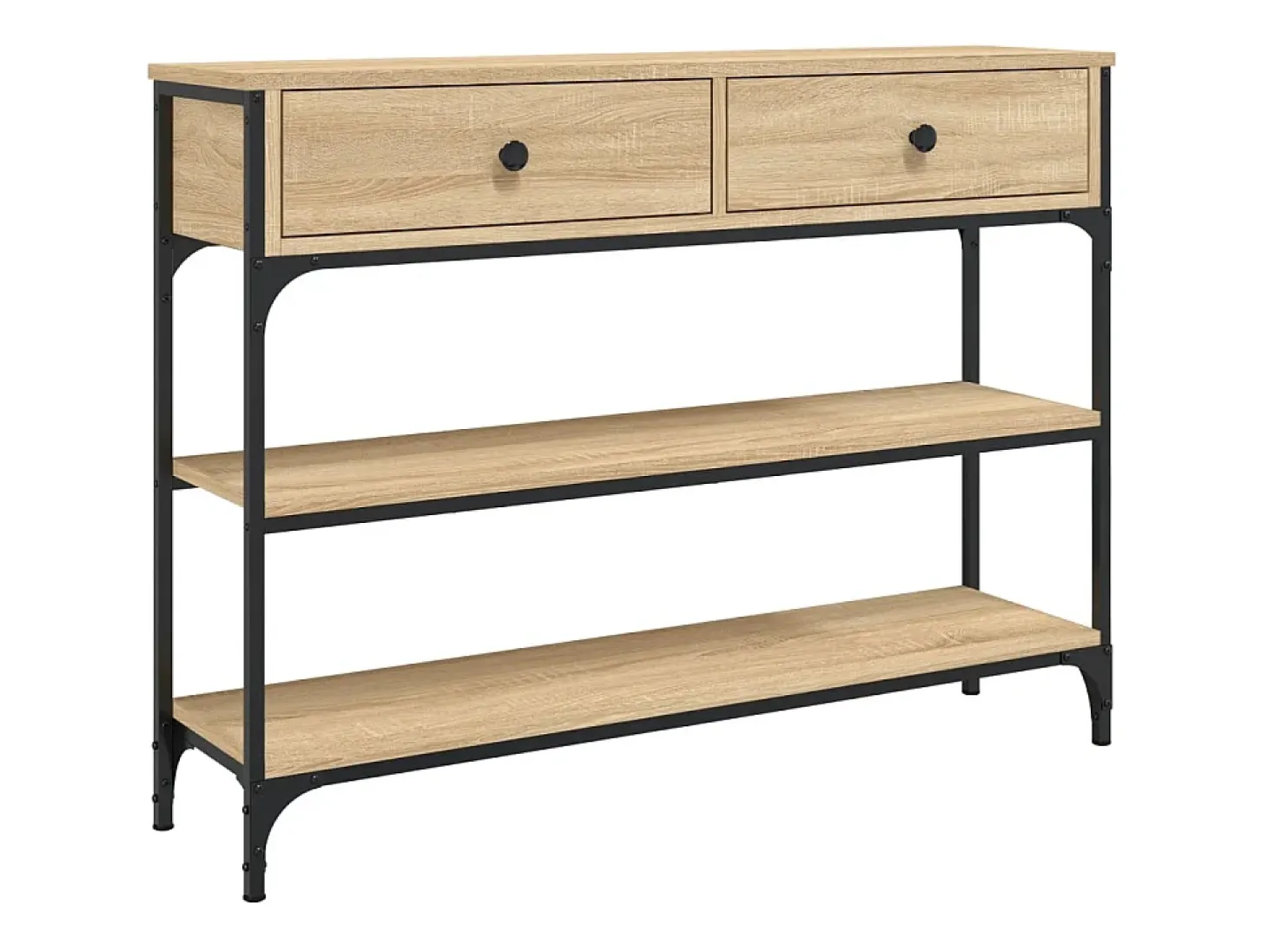 Mesa consola madera de ingeniería roble Sonoma 100x25x75 cm ES930585