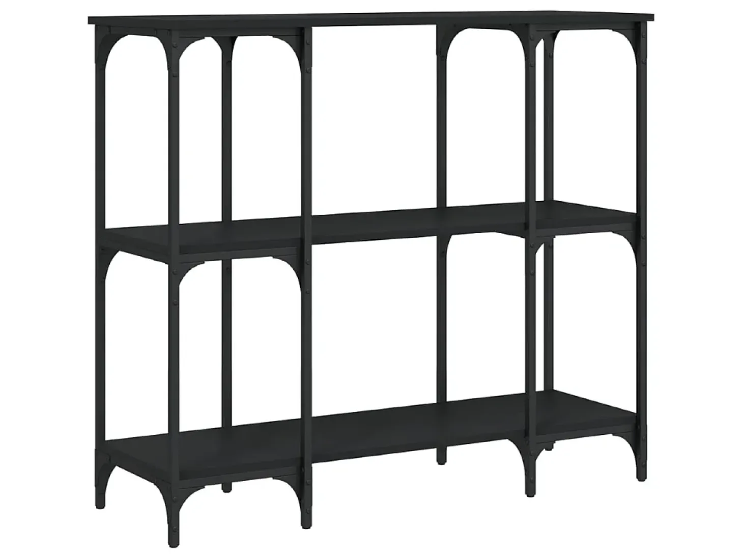 Mesa consola madera de ingeniería negra 102x35x90 cm ES349815