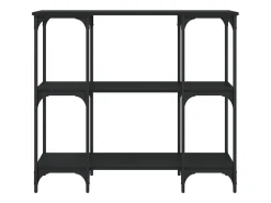 Mesa consola madera de ingeniería negra 102x35x90 cm ES349815