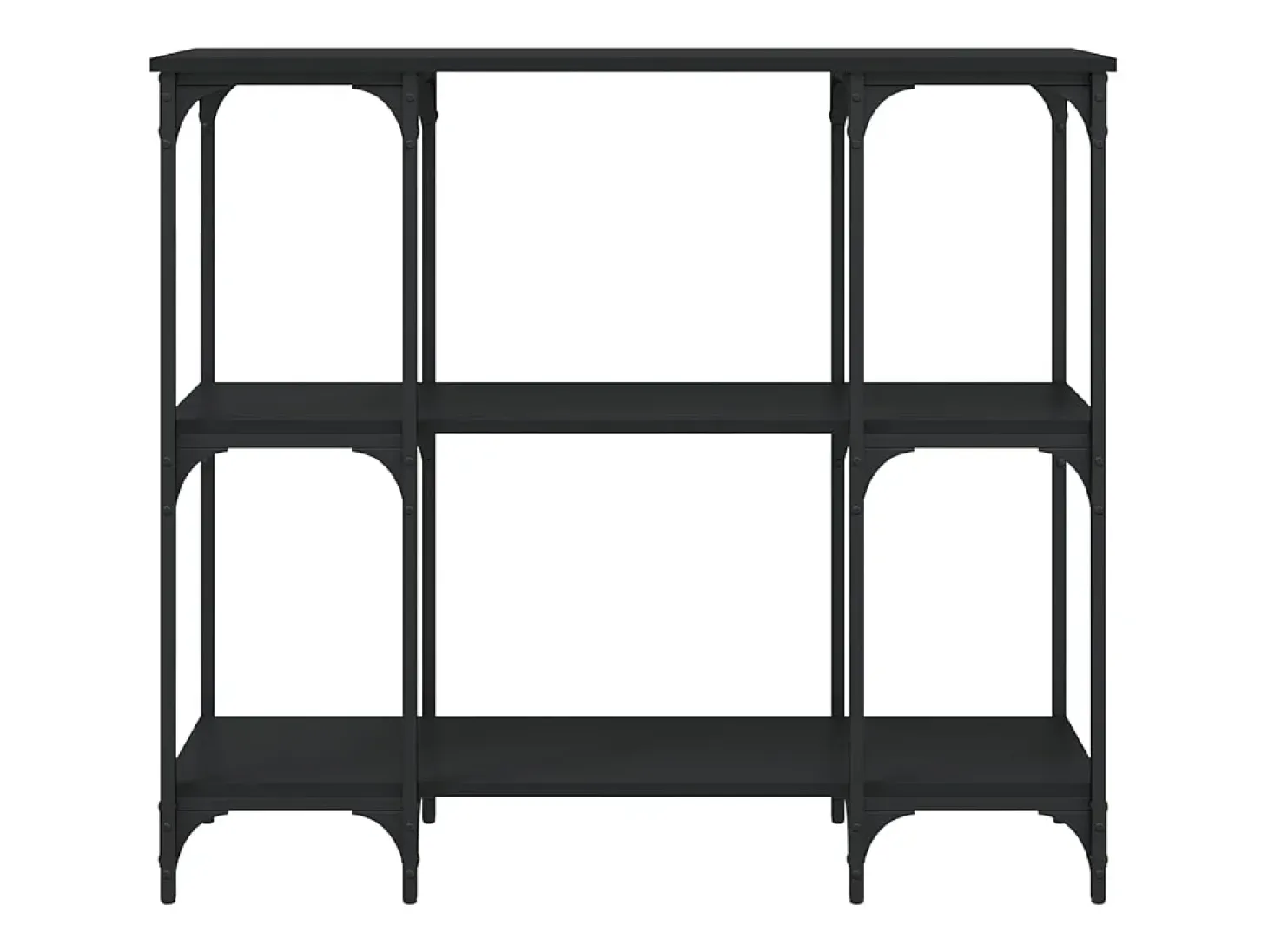 Mesa consola madera de ingeniería negra 102x35x90 cm ES349815