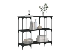 Mesa consola madera de ingeniería negra 102x35x90 cm ES349815