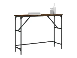 Mesa consola madera de ingeniería roble ahumado 100x32x75 cm