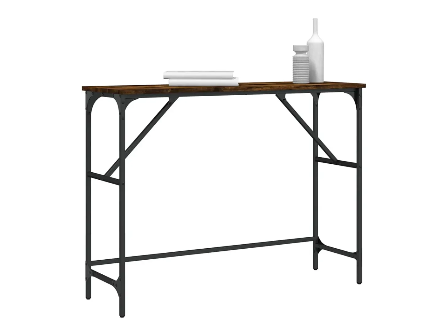 Mesa consola madera de ingeniería roble ahumado 100x32x75 cm