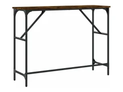 Mesa consola madera de ingeniería roble ahumado 100x32x75 cm