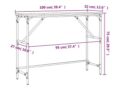 Mesa consola madera de ingeniería roble ahumado 100x32x75 cm