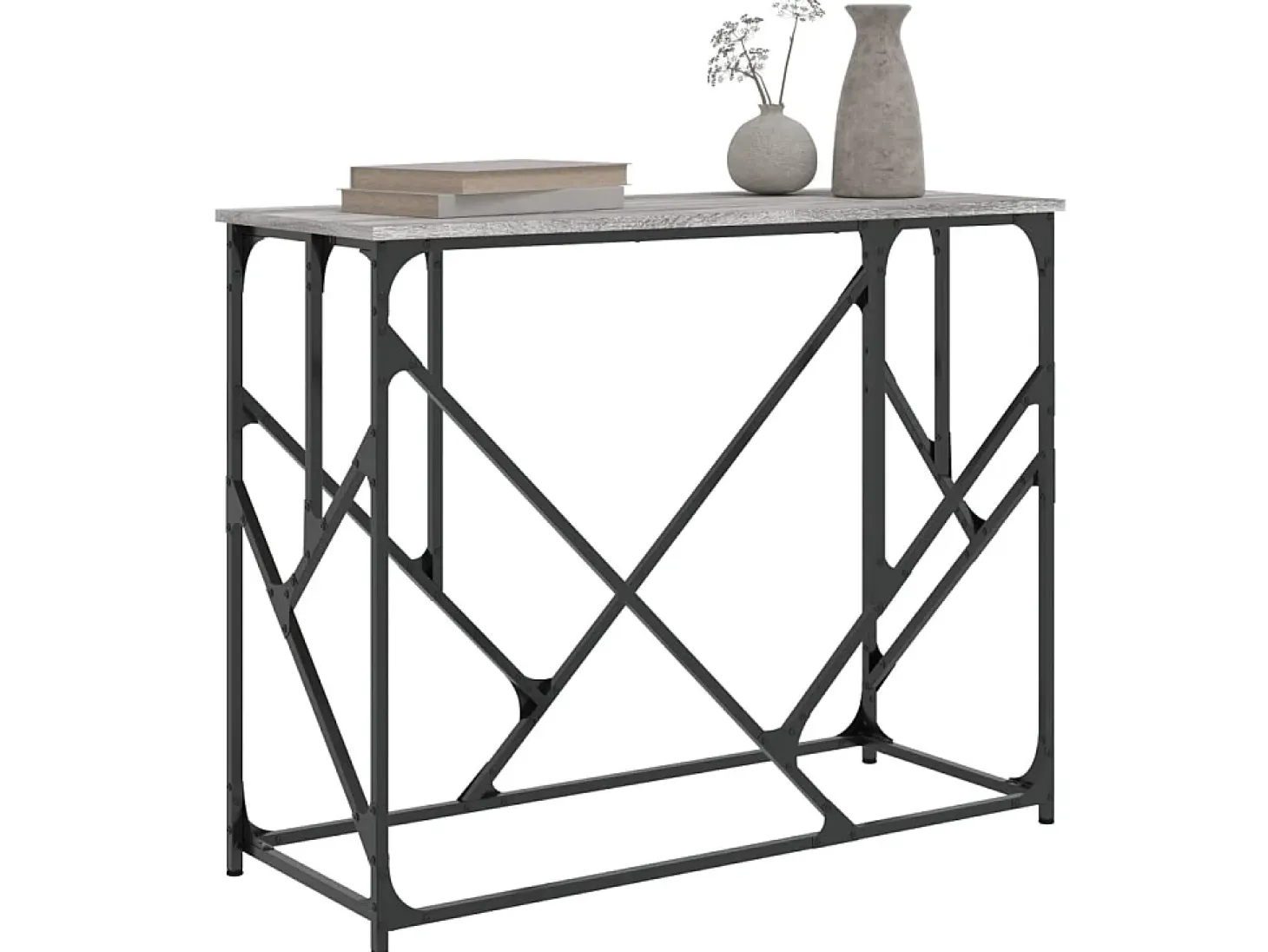 Mesa consola madera de ingeniería gris Sonoma 100x40x80 cm ES976282