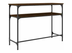 Mesa consola madera de ingeniería marrón roble 100x35,5x75 cm