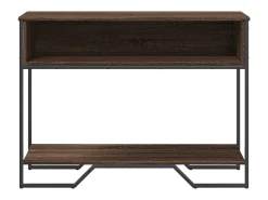Mesa consola madera de ingeniería marrón roble 100x35x74,5 cm
