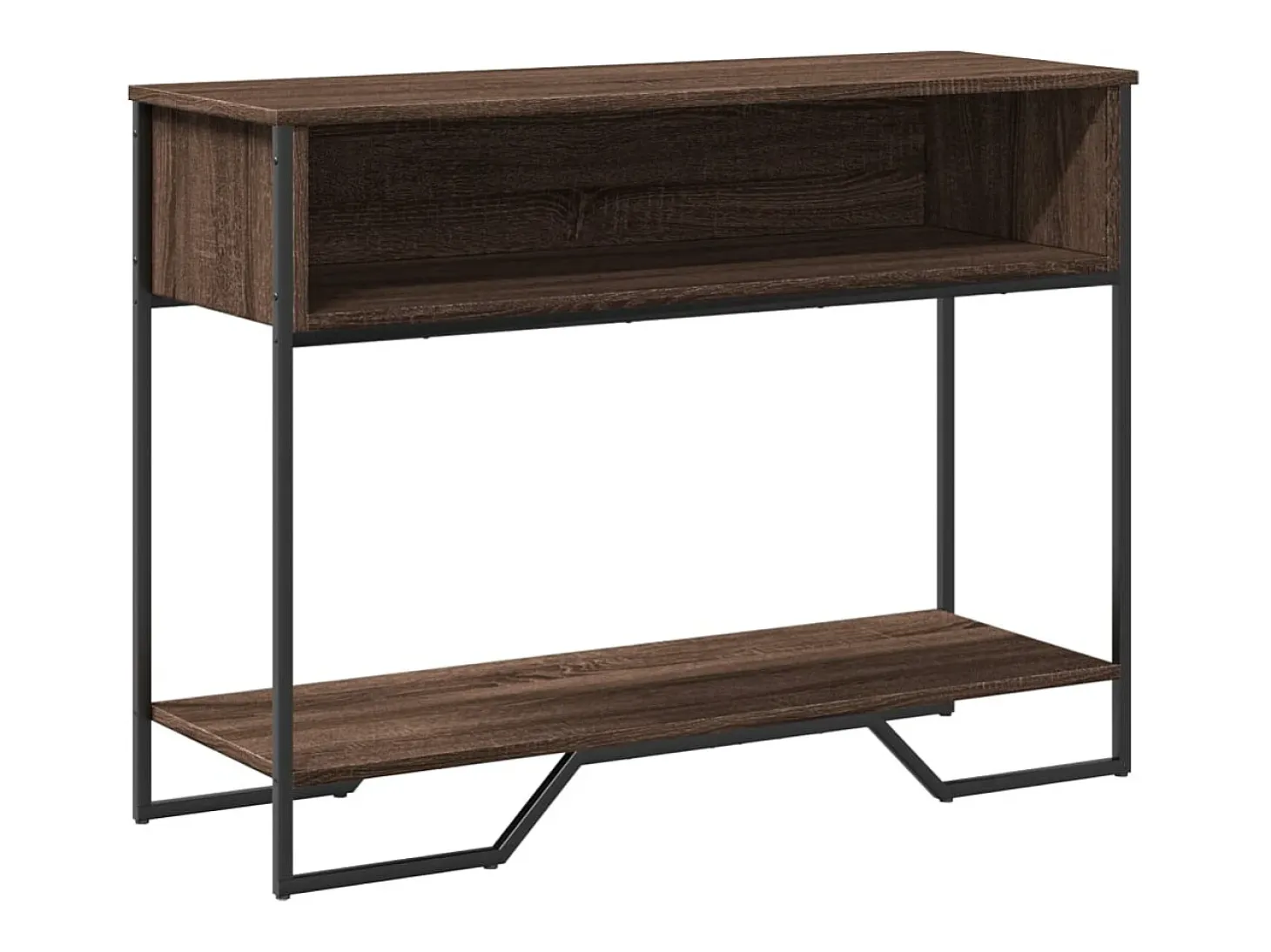 Mesa consola madera de ingeniería marrón roble 100x35x74,5 cm