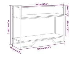 Mesa consola madera de ingeniería marrón roble 100x35x74,5 cm