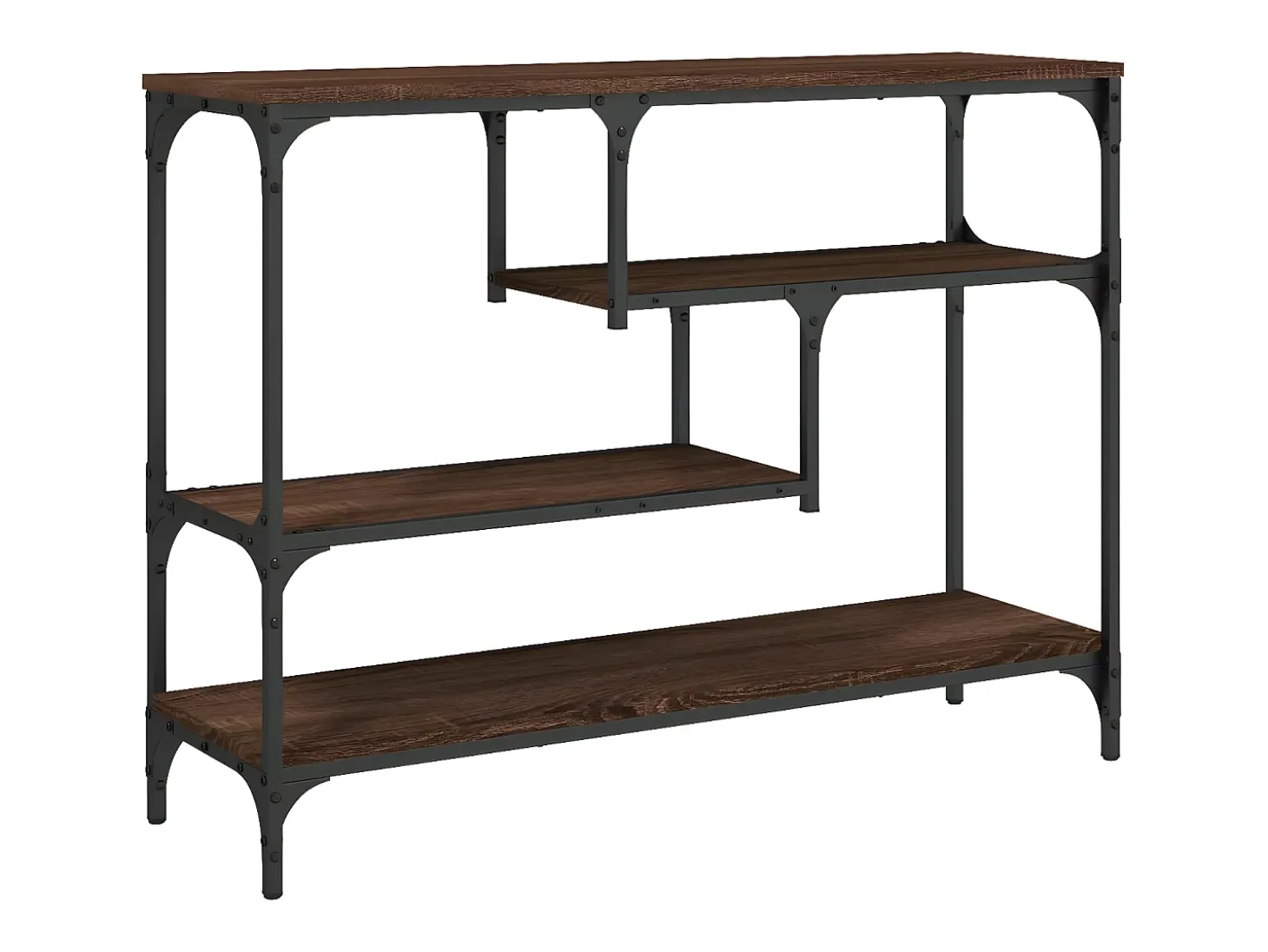 Mesa consola madera de ingeniería marrón roble 100x30x75 cm ES546278