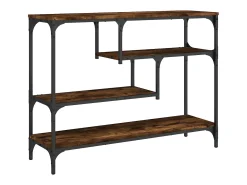 Mesa consola madera de ingeniería roble ahumado 100x30x75 cm ES815141