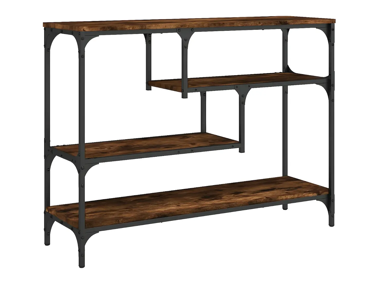 Mesa consola madera de ingeniería roble ahumado 100x30x75 cm ES815141