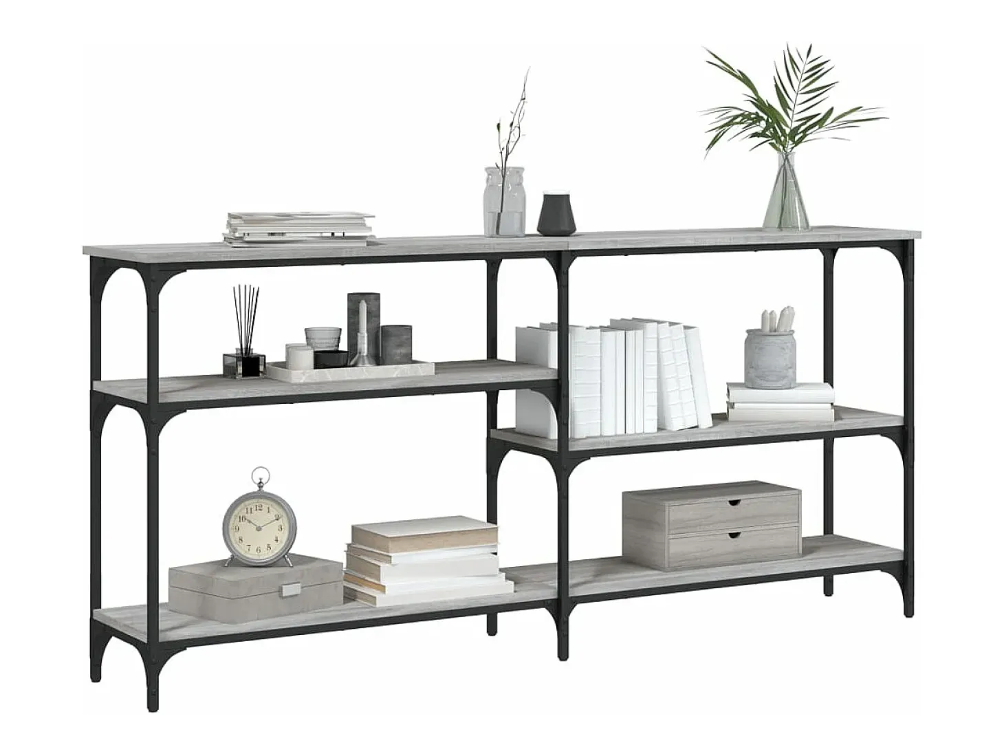 Mesa consola madera de ingeniería gris Sonoma 160x29x75 cm