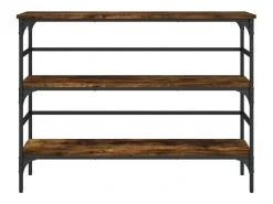 Mesa consola madera de ingeniería roble ahumado 100x32x75 cm