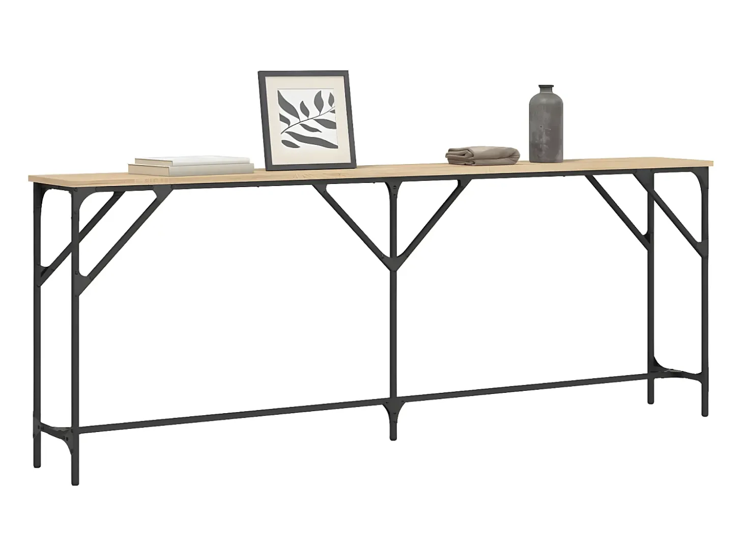 Mesa consola madera de ingeniería roble Sonoma 200x29x75 cm ES580680