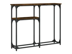 Mesa consola madera de ingeniería roble ahumado 90x22,5x75 cm ES718569
