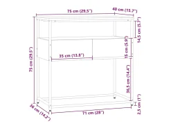 Mesa consola madera de ingeniería roble ahumado 75x40x75 cm