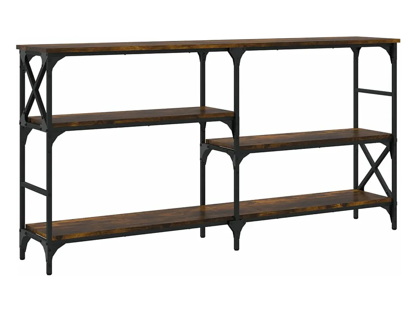 Mesa consola madera de ingeniería roble ahumado 150x29x76,5 cm