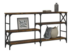 Mesa consola madera de ingeniería roble ahumado 150x29x76,5 cm