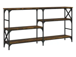 Mesa consola madera de ingeniería roble ahumado 150x29x76,5 cm