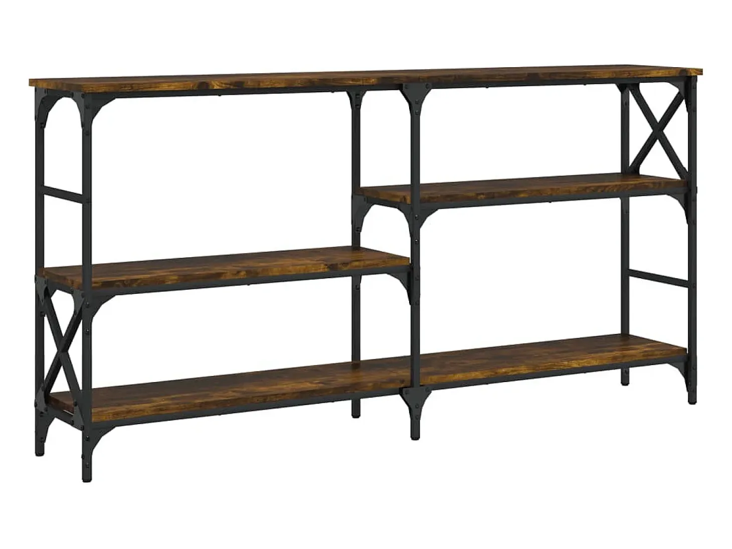 Mesa consola madera de ingeniería roble ahumado 150x29x76,5 cm