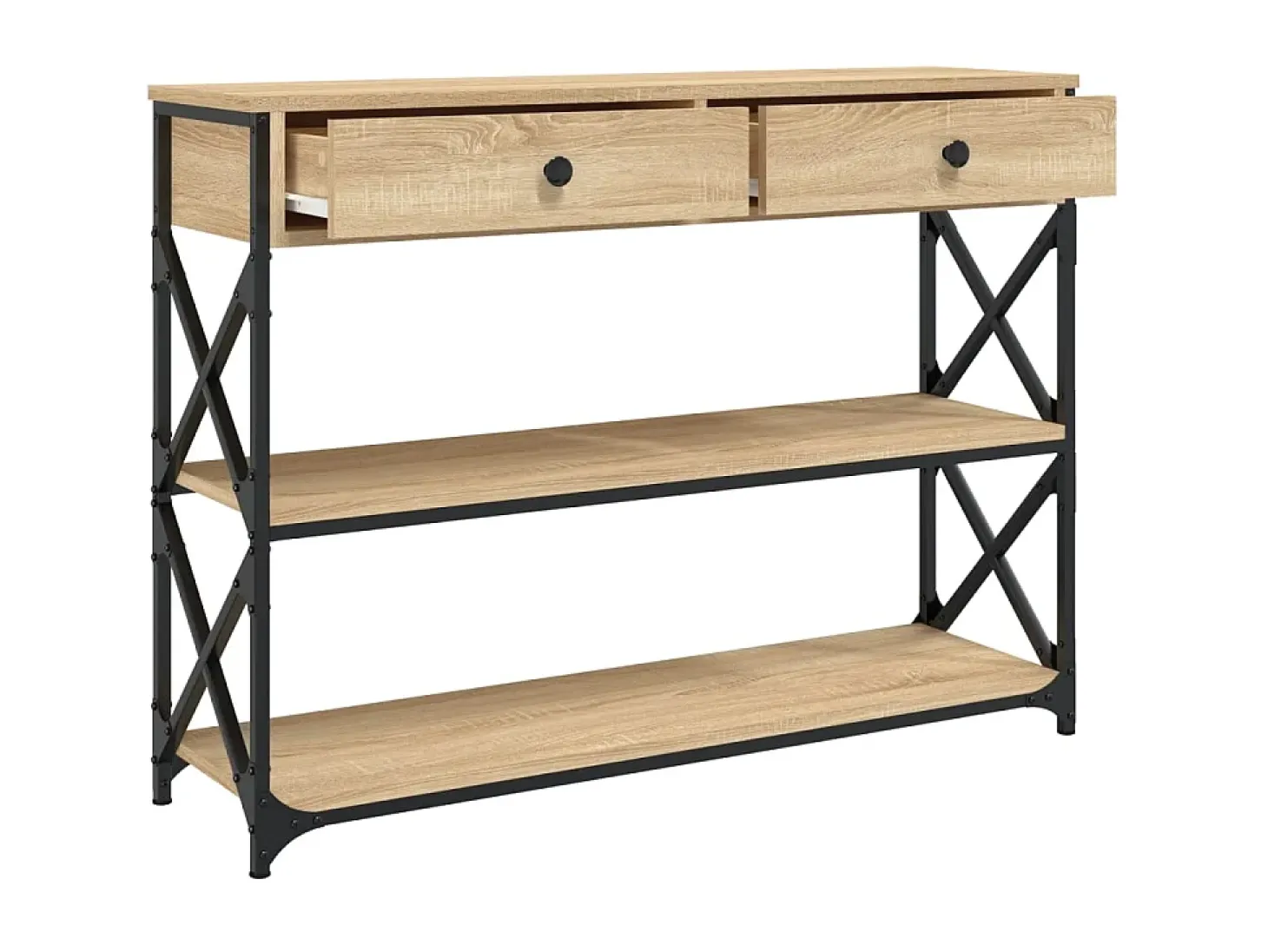 Mesa consola madera de ingeniería roble Sonoma 100x28x75 cmm ES945668