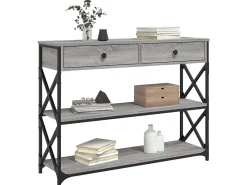 Mesa consola madera de ingeniería gris Sonoma 100x28x75 cm ES694908
