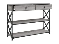 Mesa consola madera de ingeniería gris Sonoma 100x28x75 cm ES694908